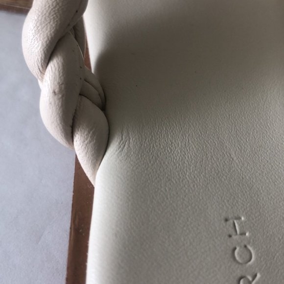 Tory Burch Ivory White Thong Braided Benton Sheep Plume Nappa Leather Sz.9 - Picture 10 of 16